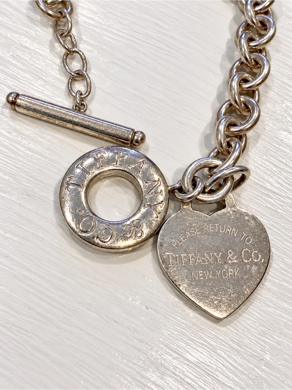 Tiffany & Co. Sterling Silver Heart Tag Toggle Necklace - Silver